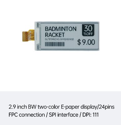 قیمت خوب 2صفحه نمایش مشکی سیاه و سفید 9 اینچ با رابط SPI برای ESL هوشمند و خرده فروشی آنلاین
