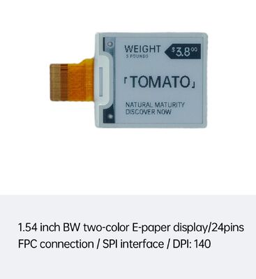 قیمت خوب 1صفحه نمایش رنگی سیاه و سفید 54 اینچ با رابط SPI برای برچسب های قفسه الکترونیکی و خانه هوشمند آنلاین